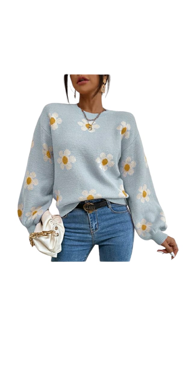 Women's Oversize Printed Sweater